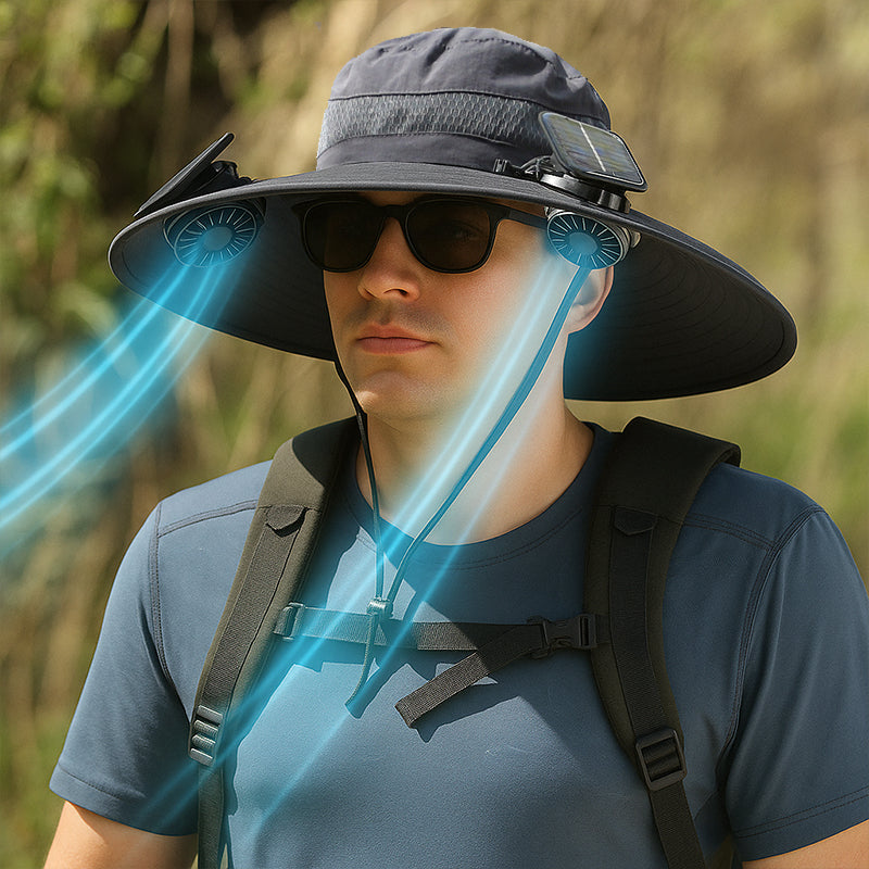 "CHILLTOP" SOLAR POWERED FAN HAT (UNISEX 1 SIZE FITS ALL)