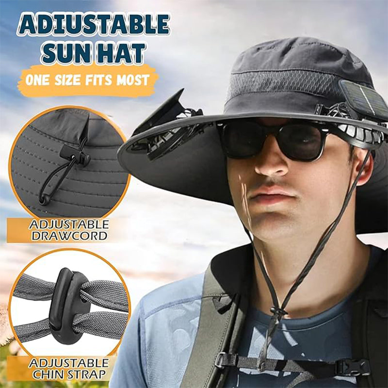 "CHILLTOP" SOLAR POWERED FAN HAT (UNISEX 1 SIZE FITS ALL)