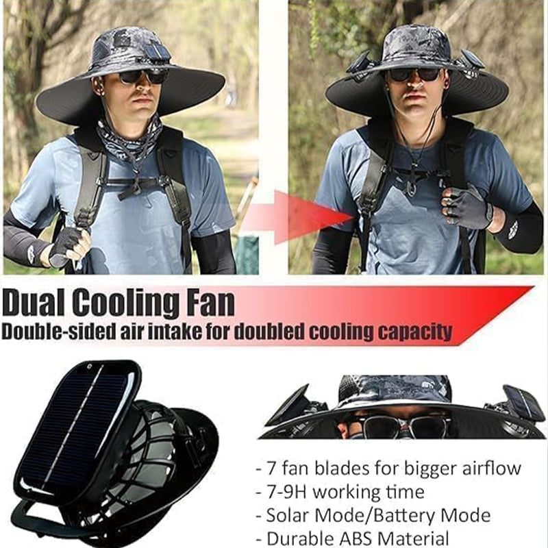 "CHILLTOP" SOLAR POWERED FAN HAT (UNISEX 1 SIZE FITS ALL)